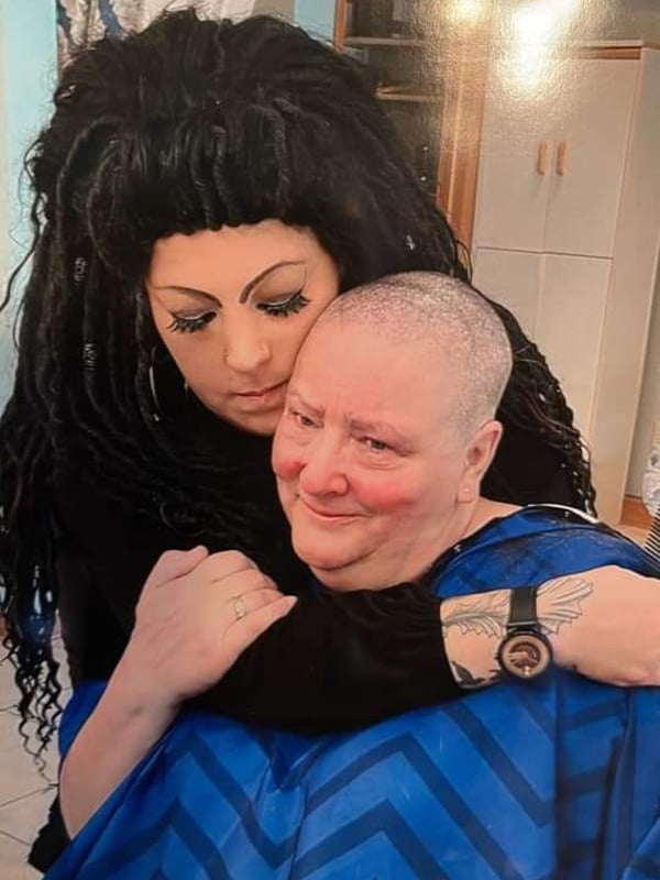 Alana Murdock with woman after hair cut