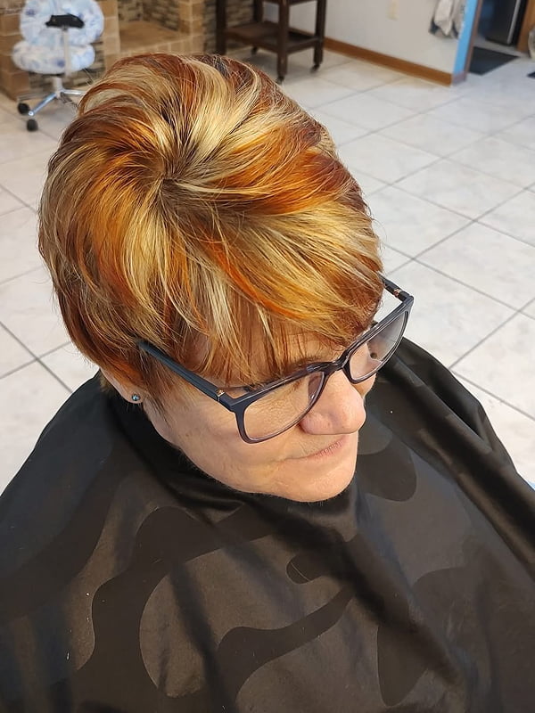 woman with a new cut and color